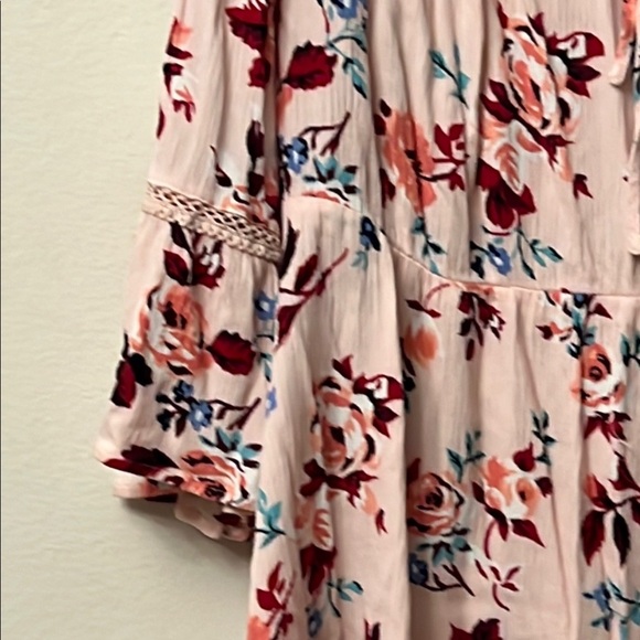 Lane Bryant Pink Relaxed Tunic with Tie Front 314 - Picture 3 of 12